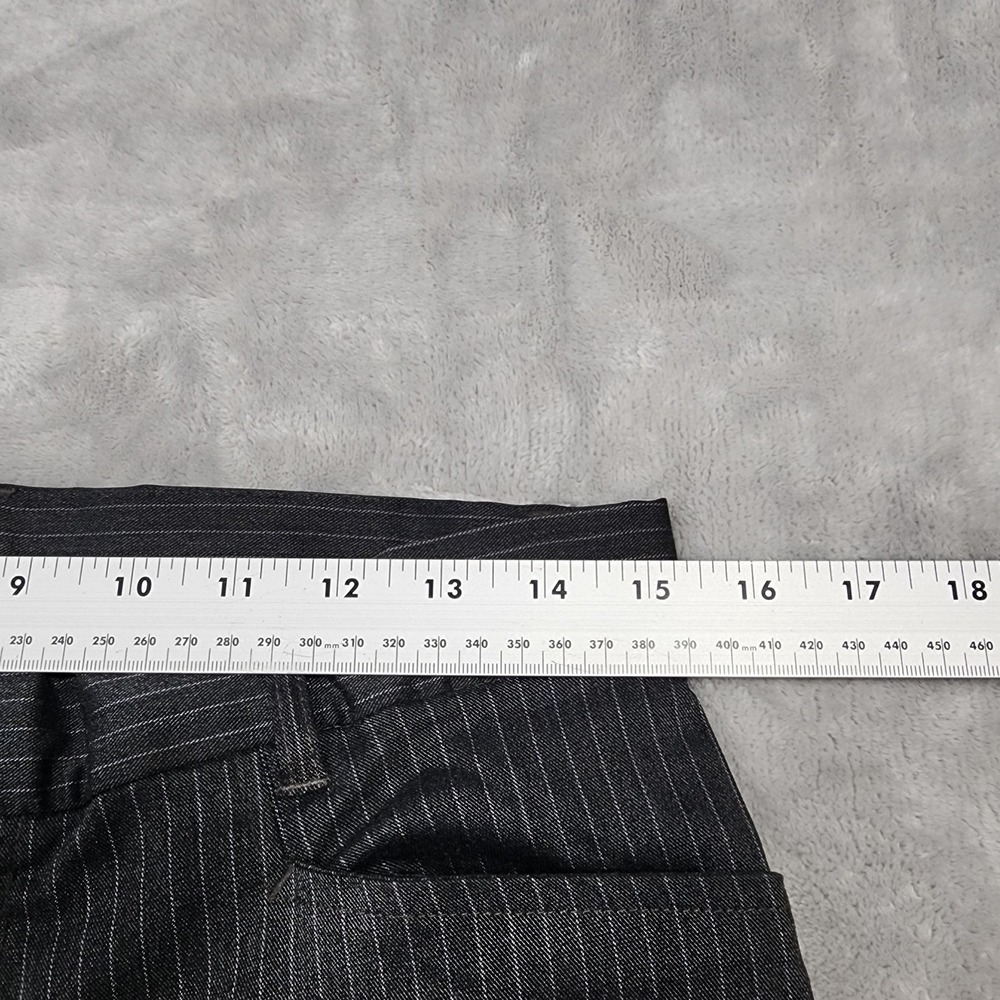 Vintage Merona Pants Womens 14 Gray Pinstripe Straight Leg Stretch Office - Picture 6 of 10